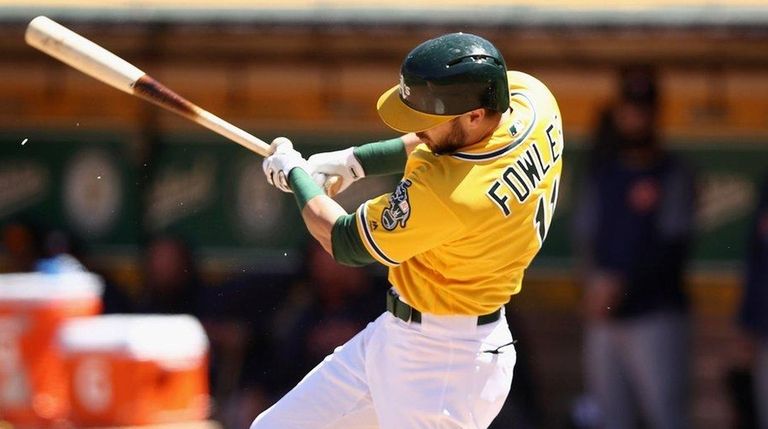 Dustin Fowler gets elusive 1st hit almost a year after scary debut