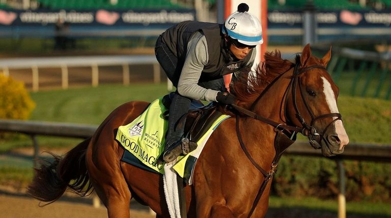 Good Magic runs during a morning workout at