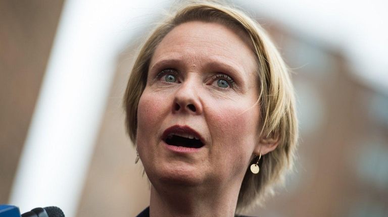 Cynthia Nixon in Brooklyn on March 28.