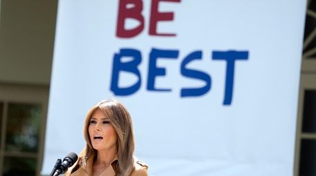 First lady Melania Trump speaks on her initiatives