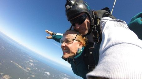 Dorothy Cardi skydiving on Sept. 29, 2017 to