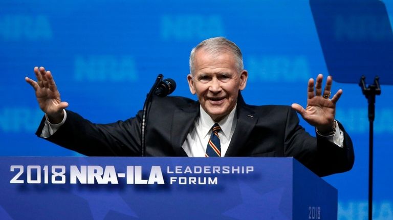 Incoming NRA president Oliver North, in a
