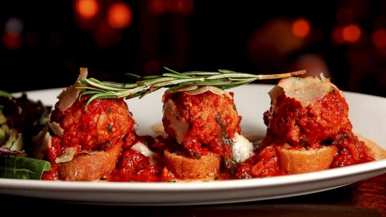 An appetizer of stuffed meatballs is served at