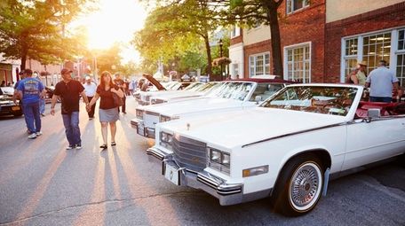 A row of Cadillacs sits on Audrey Avenue