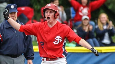 Matt Lavin of St. John the Baptist celebrates