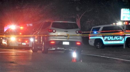 The scene on Ronkonkoma Avenue, where police said