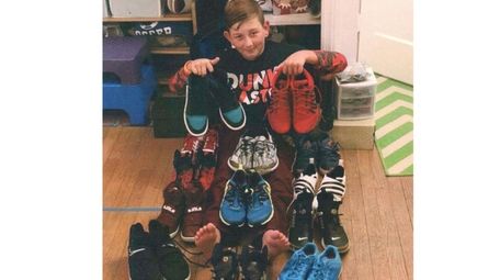 Kidsday reporter Tyler Brown and his sneaker collection.