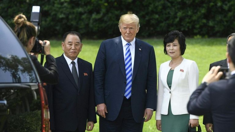 President Donald Trump with Kim Yong Chol of
