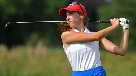 Emily Montagnino of Smithtown West tees off on