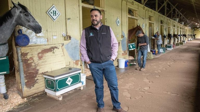 Humberto Chavez, seen at the Belmont racetrack on