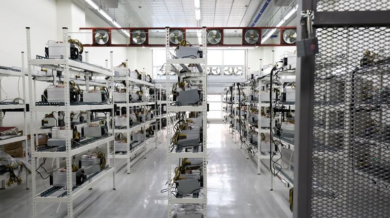 A cryptocurrency mining facility in Incheon, South Korea,