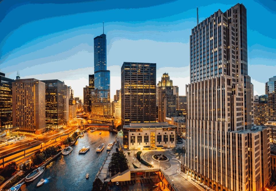 Chicago Skyline Aerial View