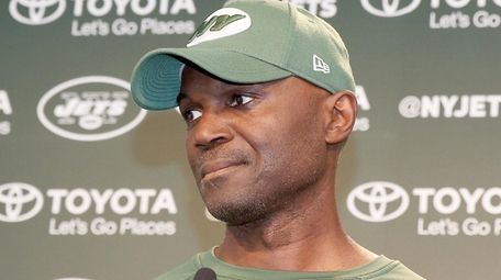 Jets head coach Todd Bowles talks to media