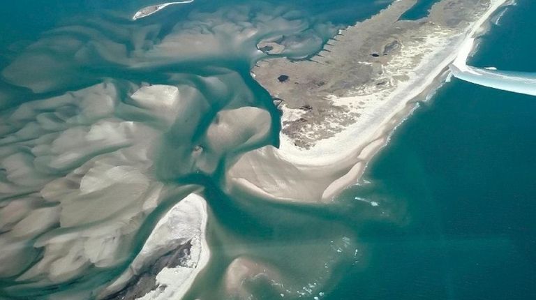 A view in April of the breach torn