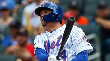 Wilmer Flores, doubling against the Diamondbacks at Citi
