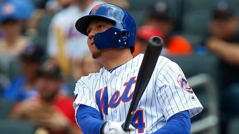 Wilmer Flores, doubling against the Diamondbacks at Citi