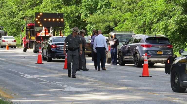 State Police investigate a crash Tuesday on the