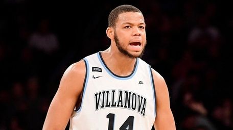 Omari Spellman of the Villanova Wildcats reacts against