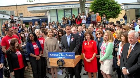 Gov. Andrew M. Cuomo speaks at Plainview-Old Bethpage
