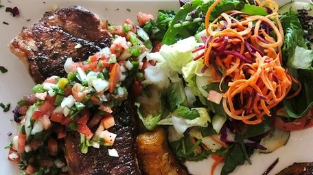 Churrasco-style strip steak with pico de gallo, fried