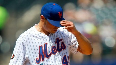 Jason Vargas of the Mets stands on the