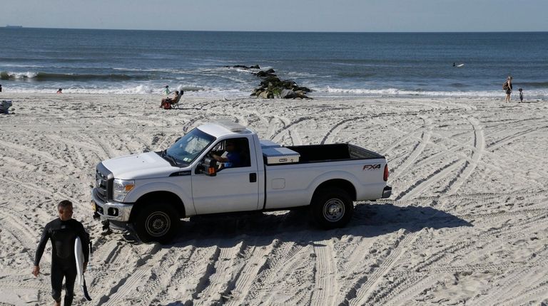 Waters off Long Beach Boulevard, where a swimmer