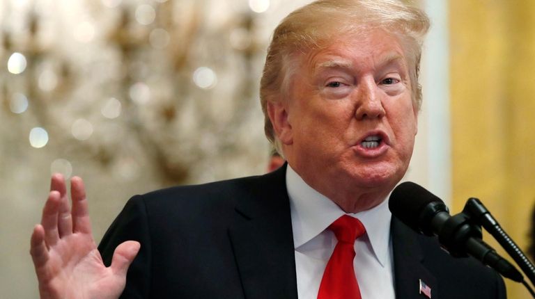 President Donald Trump in the East Room of
