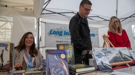 Long Island Authors, from left, Selene Castrovilla, Dan