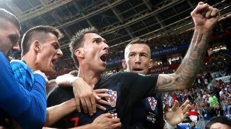Croatia's Mario Mandzukic celebrates after scoring a goal