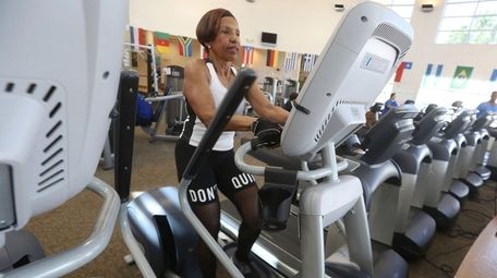 Elsie Sierra, 71, exercises at the South Orlando