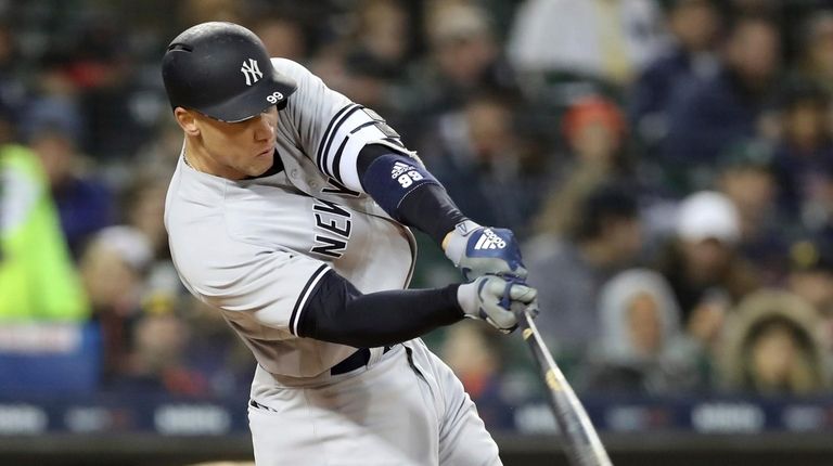 The Yankees' Aaron Judge connects for an RBI