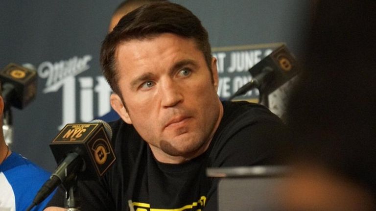 Chael Sonnen speaks during a Bellator NYC press