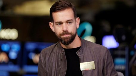 Jack Dorsey is interviewed on the floor of