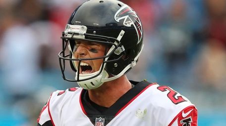 Falcons quarterback Matt Ryan reacts after wide receiver