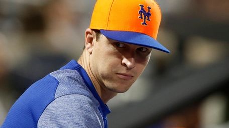 Jacob deGrom of the Mets looks on against