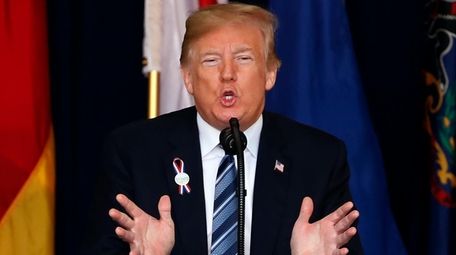 President Donald Trump speaks during the September 11th