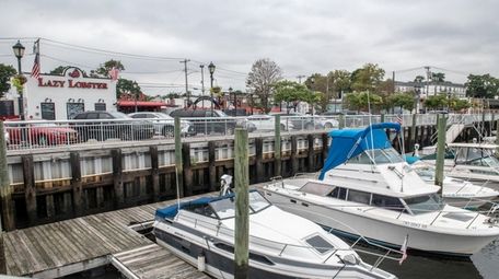Boats line the marina in East Rockaway.