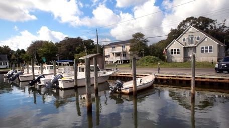 Homes along Elm Road in Mastic Beach, seen