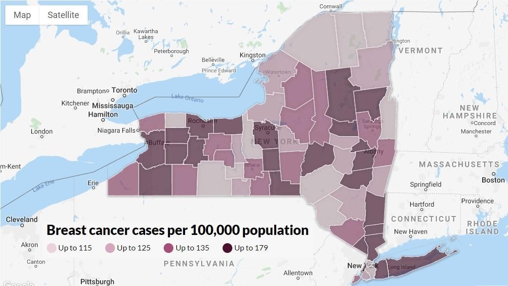 Image result for breast cancer map in NYc'