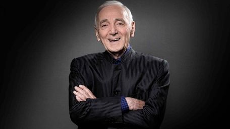 French-Armenian singer Charles Aznavour during a photo session