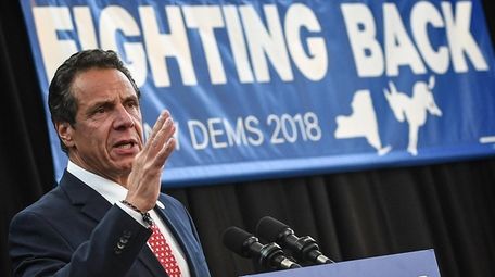 New York Gov. Andrew Cuomo addresses supporters during