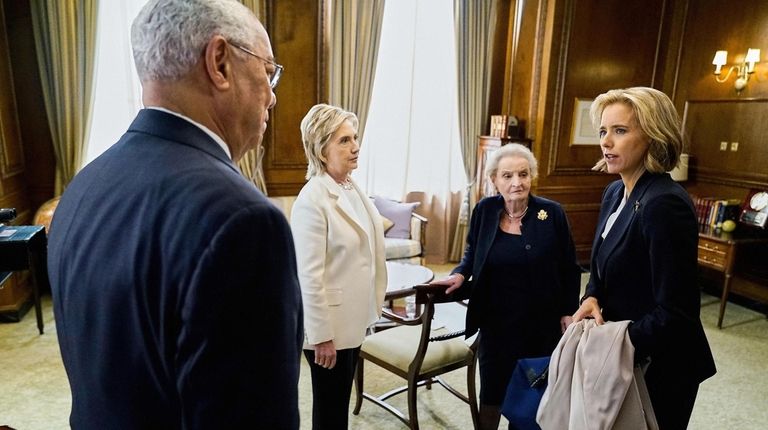 Former Secretaries of State Colin Powell, Hillary Clintonl