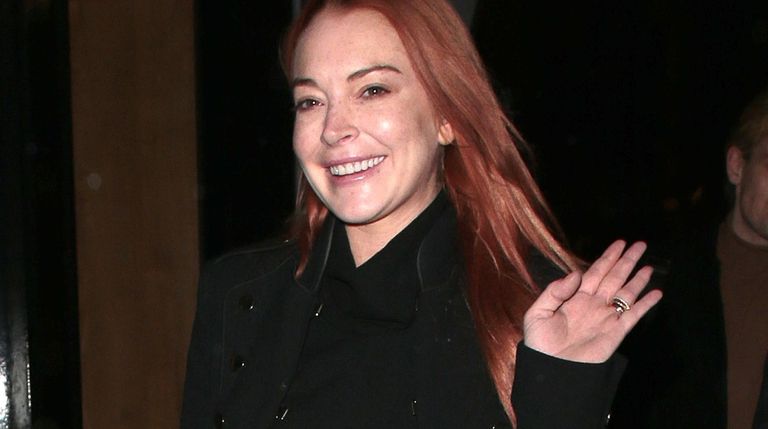 Lindsay Lohan at a London Fashion Week party