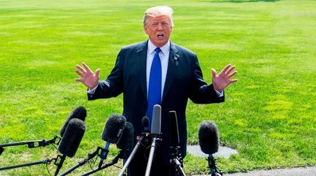 President Donald Trump outside the White House in