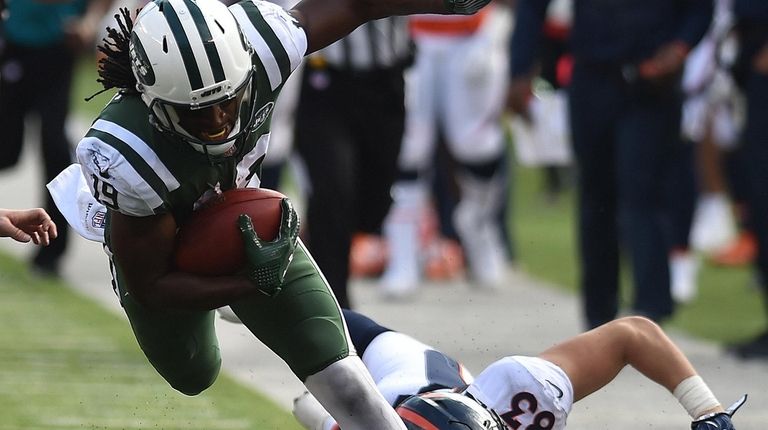 Andre Roberts stays inbounds on a long punt