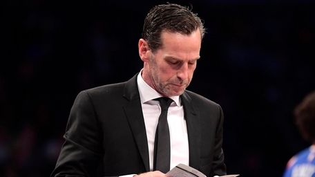 Head coach Kenny Atkinson of the Nets checks