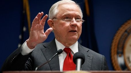 Attorney General Jeff Sessions at a news conference