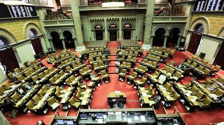 The New York State Assembly chamber at the