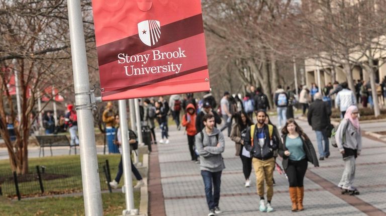 Students are shown on the Stony Brook University