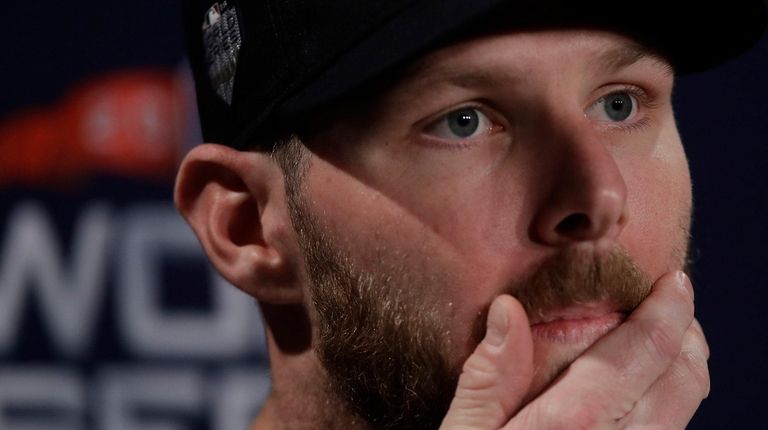 The Red Sox's Chris Sale answers questions Monday